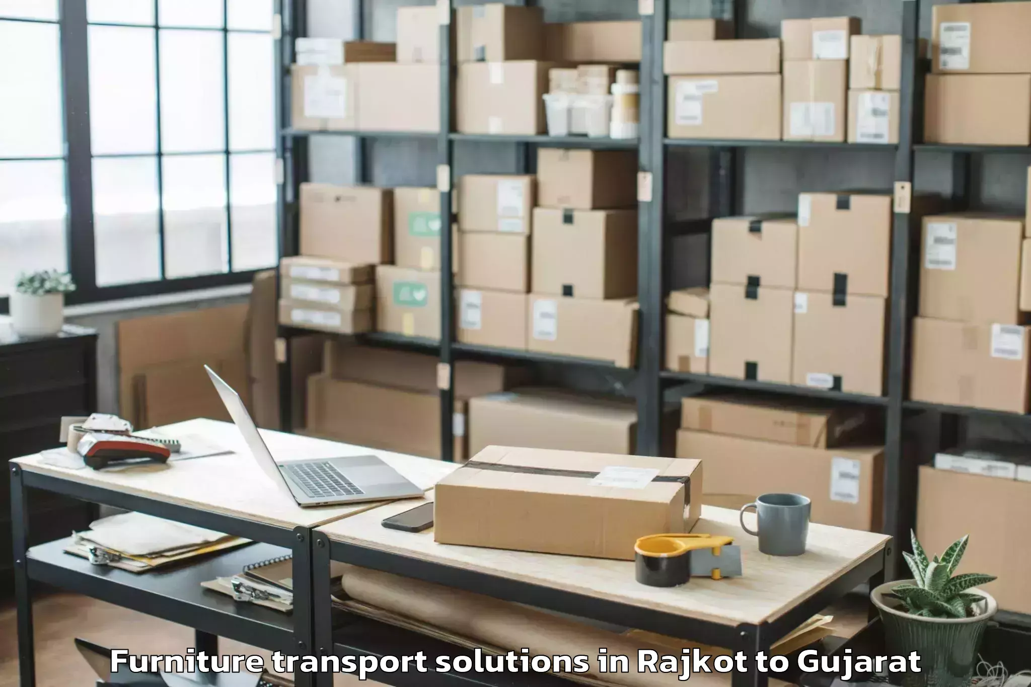 Discover Rajkot to Kosamba Furniture Transport Solutions